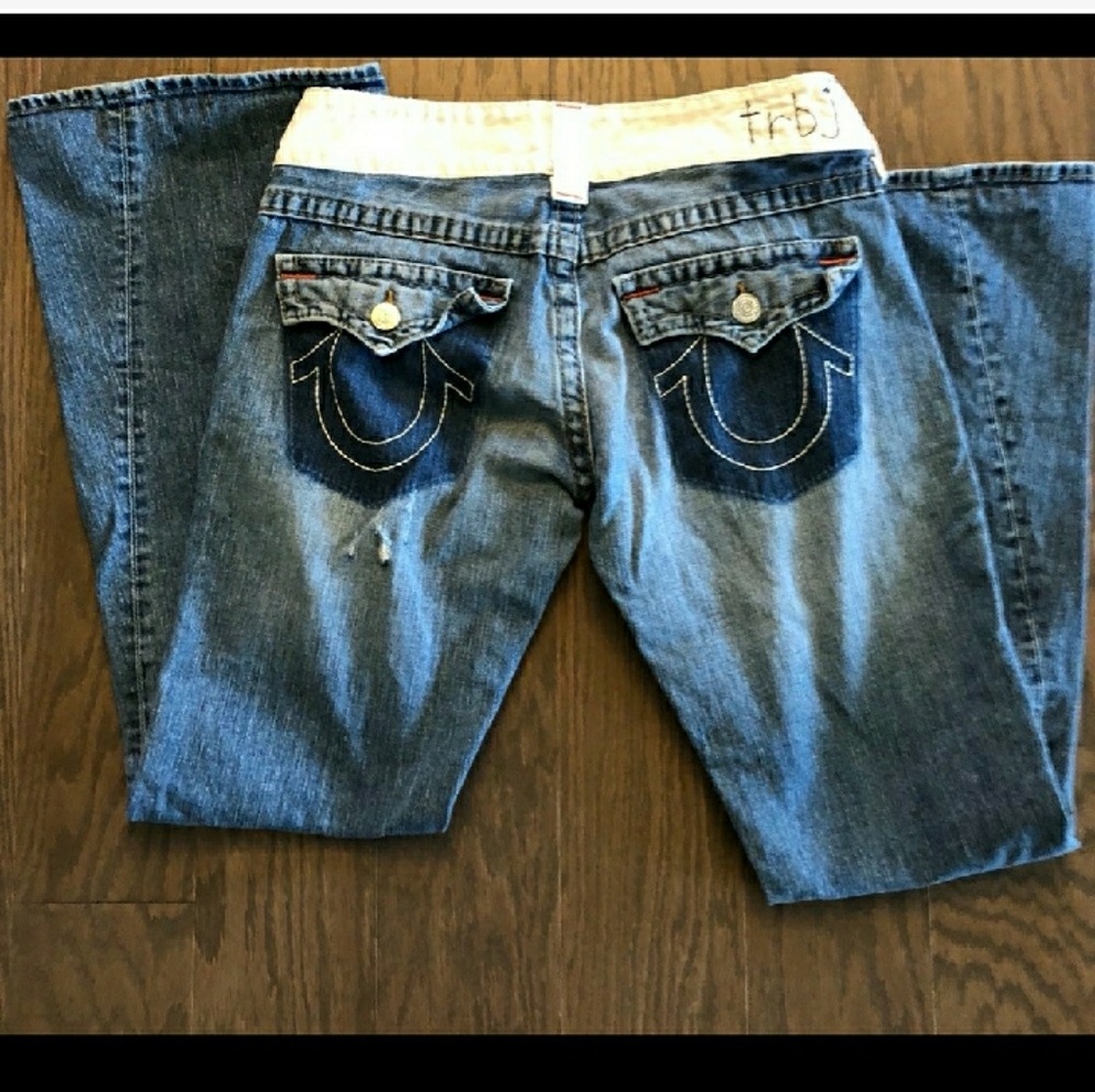 Two-tone authentic True Religion jeans